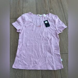 NWT Levi's Girl's Slim Fit Pink Shirt With Lace Trim Size M